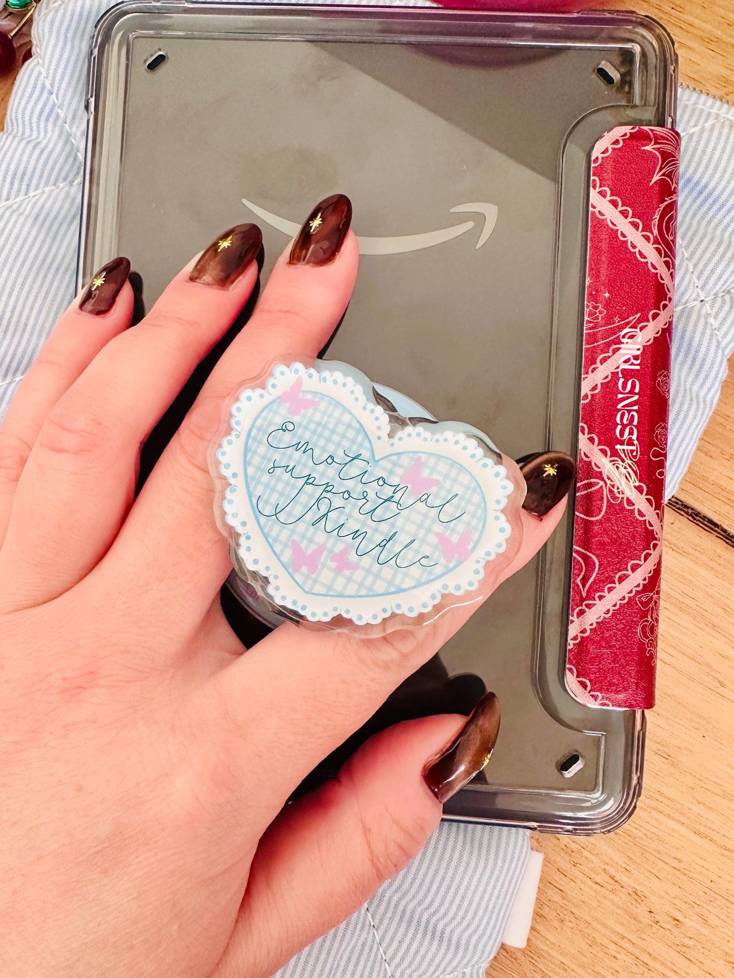 Emotional support Kindle grip